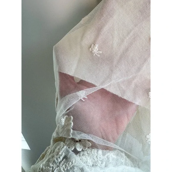 Zara Women's vintage-inspired White Floral Embroidered Mesh Maxi Dress Size XS - Picture 5 of 10